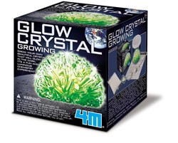 4M Science en action : CROISSANCE DE CRISTAUX LUMINEUX, dans une boîte de 9x9x9cm, 14+.