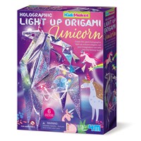 4M Origami Eenhoorn Licht - KidzMaker Lichtgevend knutselpakket 30 cm