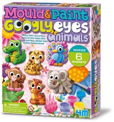 4M Coffret Créatif Mouler et Peindre Animaux Yeux Mobiles