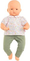 Corolle babypop poppen 52cm met bloemenblouse en groene broek