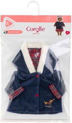 Corolle babypop winterjas - donkerblauw, bontkraag, 36cm poppen
