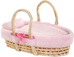 Corolle panier tressé set accessoire poupée bébé berceau rose peluche