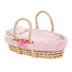 Corolle panier tressé set accessoire poupée bébé berceau rose peluche