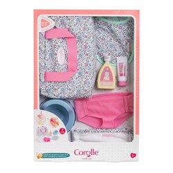 Corolle accessoires couches set fleurs poupée bébé - sac à langer poupées 36cm