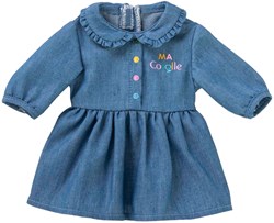 Corolle babypop spijkerjurkje - poppenkleding 36cm denim outfit