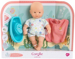 Corolle babypop badset 20cm - pop met badcape en bootje
