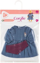 Corolle vêtement poupée robe en jean avec écharpe pour poupée 30cm denim