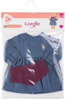 Corolle robe en jean pour poupée 42cm avec foulard - vêtement poupée