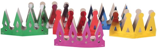 Folat - Feestkroontjes karton multikleur 6 stuks verjaardag-2