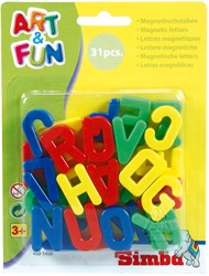 Simba magneet speelgoed hoofdletters alfabet 31-delig blauw
