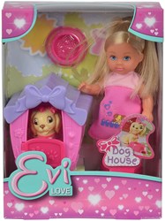 Evi Love hondenhok poppen speelset met hondje en accessoires