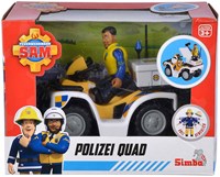 Simba Sam le pompier quad de police avec figurine Malcolm et accessoires