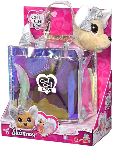 Simba speelgoedhond Chi Chi Love Shimmer in tas - knuffel 20 cm