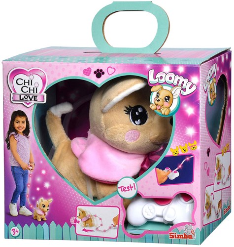 Simba speelgoedhond Chi Chi Love Loomy met afstandsbediening en lichtgevende leiband