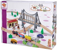Eichhorn circuit train bois pont set de jeu FSC bois 55 pièces-2