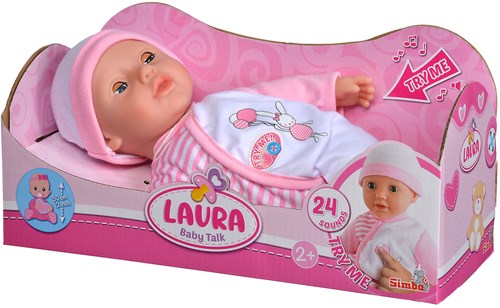 Poupée bébé Simba Laura avec sons et yeux dormeurs - jouet poupée 30cm-2