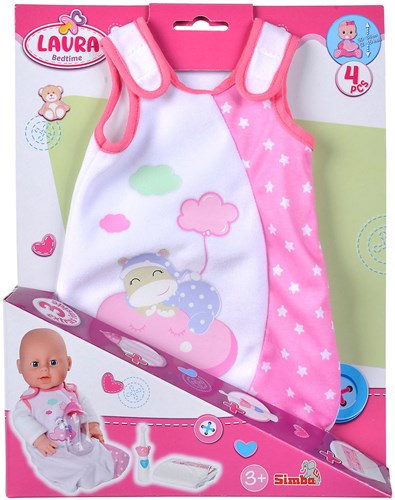 Simba accessoires poupée bébé set sommeil Laura avec biberon et sac de couchage
