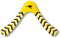Boomerang Fan boemerang links kunststof 30 cm outdoor speelgoed