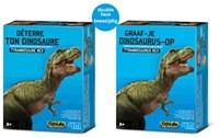 4M KidzLabs : GRAVE-YOU-DINOSAURUS-OP (Tyrannosaurus Rex) / F R A N S T A L I G E PACKAGE, set de construction de squelette dans un bloc de plâtre, boîte 17x22x6cm, 8+-2