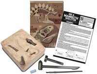 4M KidzLabs : GRAVE-YOU-DINOSAURUS-OP (Mammouth) / F R A N S T A L I G E PACKAGE, kit de construction de squelette dans un bloc de plâtre, boîte 17x22x6cm, 8+-3