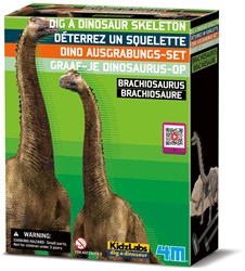 4M KidzLabs : GRAVE-YOU-DINOSAURUS-OP (Brachiosaurus) / F R A N S T A L I G E PACKAGE, kit de construction de squelette dans un bloc de plâtre, boîte 17x22x6cm, 7+
