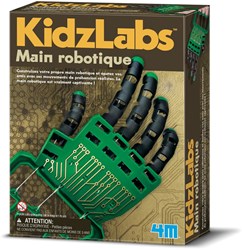 4M Kidzlabs : MAKE YOUR ROBOT HAND / F R A N S T A L I G E PACKAGE, boîte 17x22x6cm, 8+