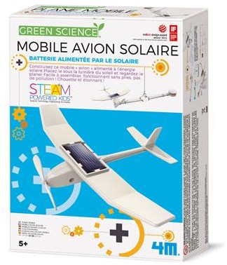 4M Kidzlabs GREEN SCIENCE/Eco-Engineering : SOLAR PLANE MOBILE/ F R A N S T A L I G E PACKAGE, instructions détaillées incluses, boîte 24x22x6cm, 5+