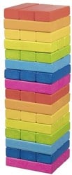 Goki behendigheidsspel regenboog toren houten speelgoed