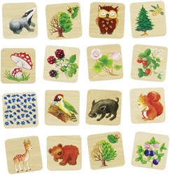 Goki jeu de mémoire animaux de la forêt - jeu mémo 32 cartes carton