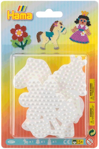 Hama plaques pour perles à repasser set - 3 pièces - poney fleur princesse