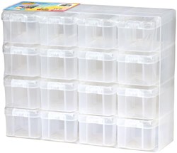 Hama Boîte de rangement perles à repasser set avec 16 boîtes transparentes