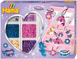 Hama Strijkkralen Sieraden Maken Set - Creatieve Speelgoedbox 2400 Stuks