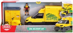 Dickie DHL pakketvoertuig speelgoedset met licht en geluid - pakketbezorger