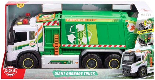 Dickie Volvo vuilniswagen speelgoedvoertuig met licht en geluid 55 cm