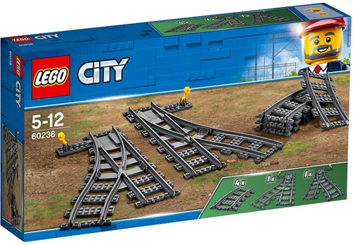 LEGO City aiguillages de train - set d’extension 60238 rails