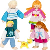 Goki poppenhuis familie houten buigpoppen set multicolor-2