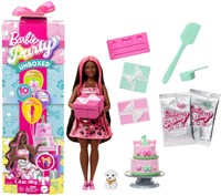 Mattel poupée Barbie Party Unboxed anniversaire animal avec mèches roses