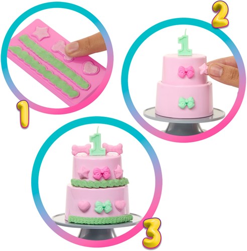 Mattel poupée Barbie Party Unboxed anniversaire animal avec mèches roses-3