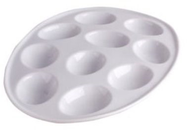 Svenska Living plateau à œufs porcelaine blanc pour 10 œufs 26x19x2cm-2