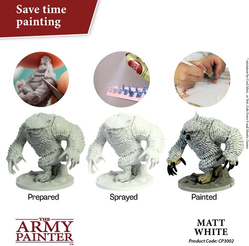 The Army Painter apprêt jouet - Matt White 400ml spray acrylique-2