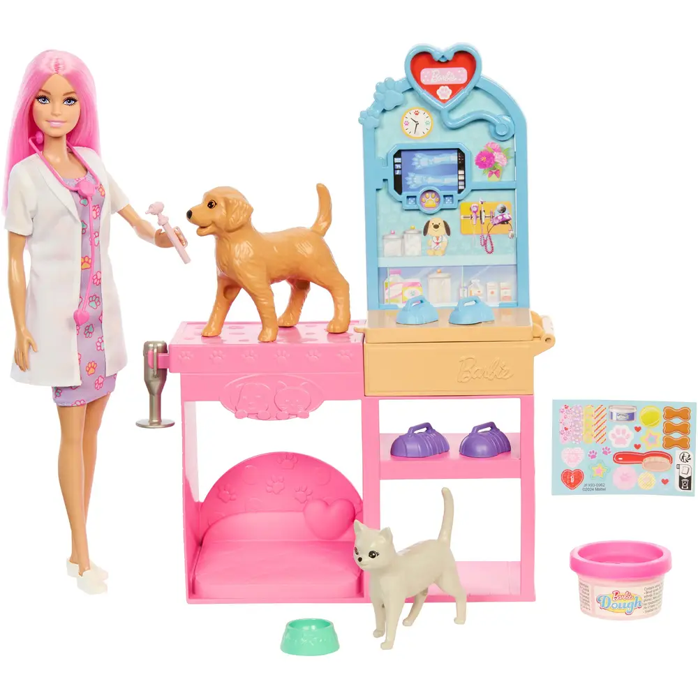 Mattel Barbie dierenkliniek speelset met pop en accessoires - dierenarts