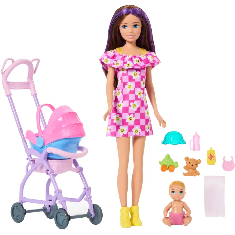 Mattel poupée Barbie Skipper Babysitters poussette set bébé