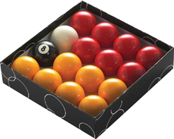 PowerGlide poolballen rood/geel - 2 inch - biljartset