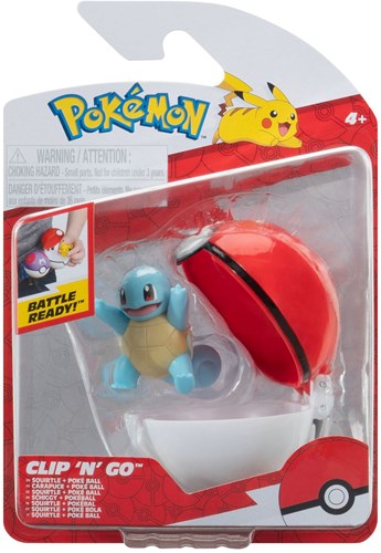 Jazwares Pokémon Clip N Go Squirtle speelfiguur met Pokébal set