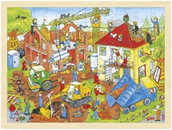 Goki Houten Legpuzzel - Bouwplaats, 96st.