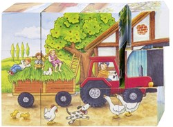 Goki Houten Blokpuzzel Seizoenen op de Boerderij, 12st.