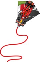 Knoop Kites cerf-volant diamant voiture de course rouge 65x55cm avec queue
