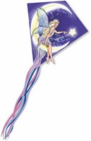 Knoop Kites cerf-volant diamant fée avec queue 85x75cm pour enfants
