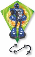Knoop Kites vlieger diamant robot 85x75cm met staart en lijn