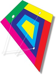 Knoop Kites cerf-volant acrobatique Diamant rainbow avec 2 lignes pour débutants